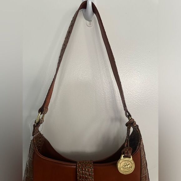 NWOT Brahmin Pecan Embossed Leather Shoulder Brown Bag - Picture 2 of 15